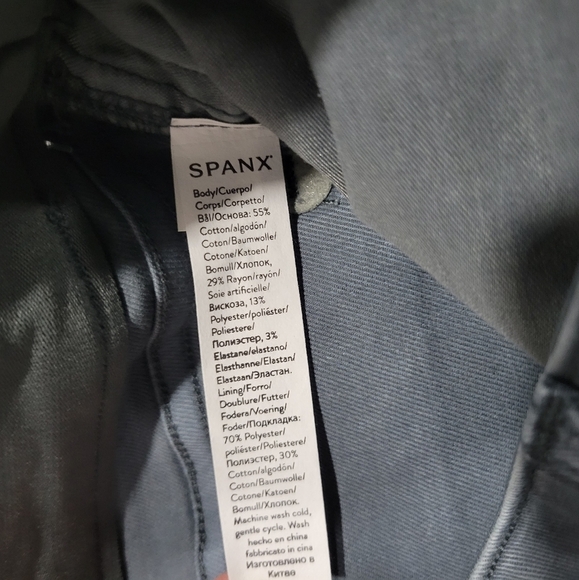 Spanx Twill Shorts 6" with Pockets Hazy Blue Grey Size XS - Picture 11 of 13